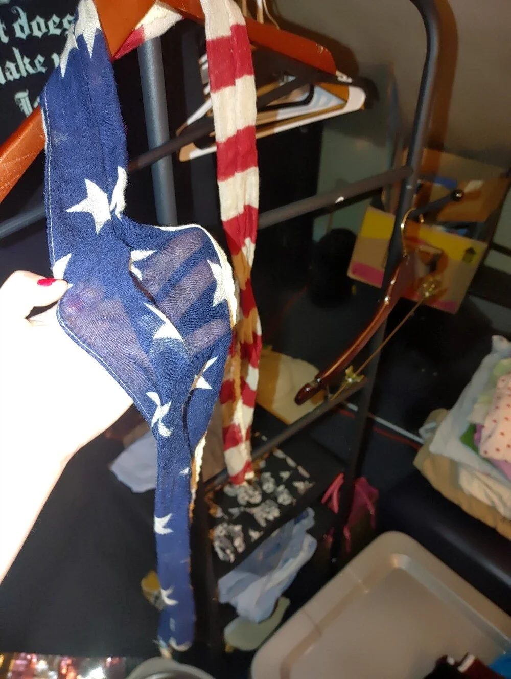 American Flag Knit Scarf - Red, White & Blue